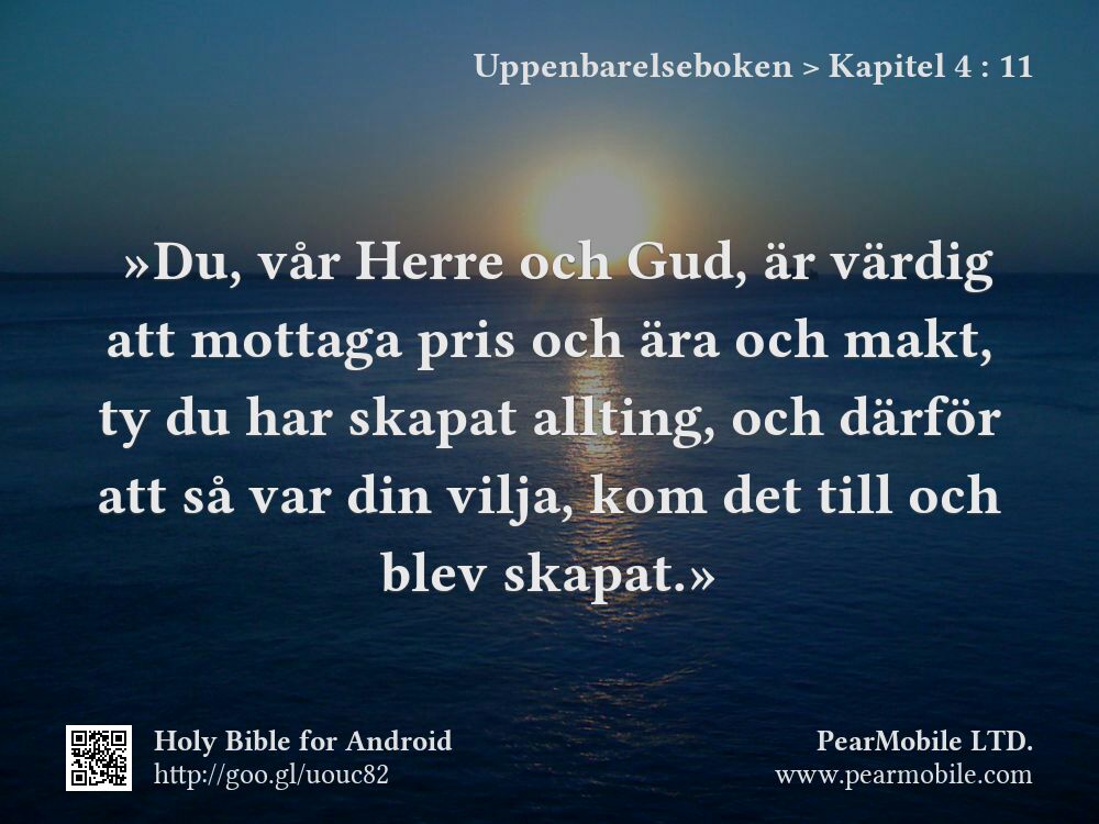 Uppenbarelseboken, Kapitel 4:11